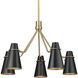 Reeva 5 Light 27.38 inch Modern Brass Chandelier Ceiling Light